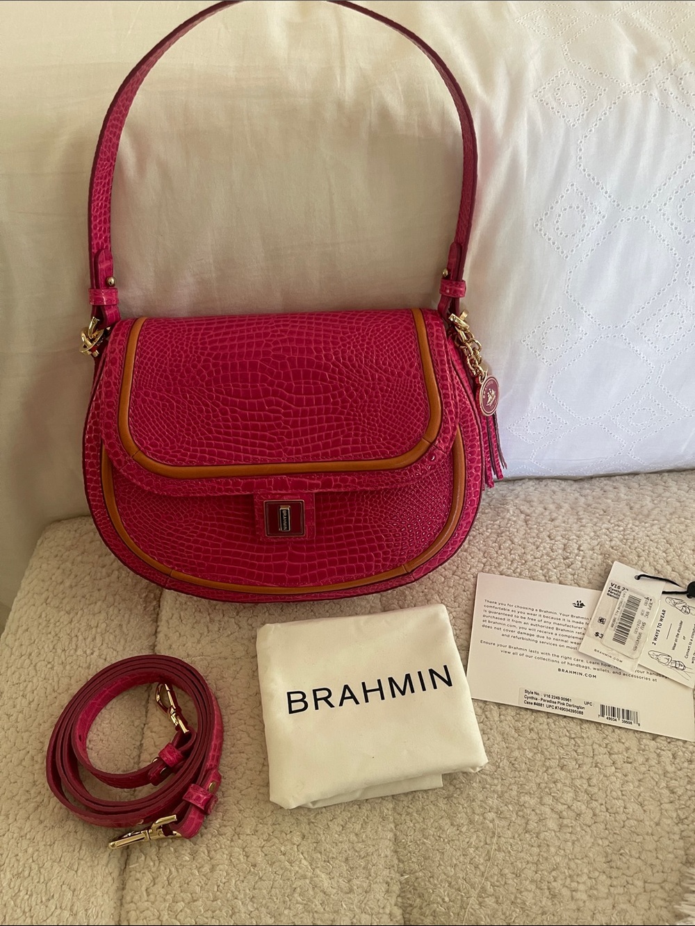 Brahmin Cynthia Paradise Pink Darlington handbag
